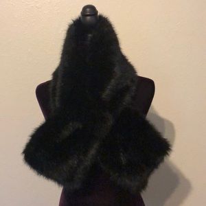Faux fur scarf.